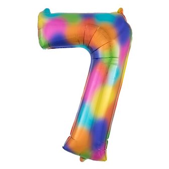 Anagram Regenboog Cijfer &#039;7&#039; Folie Ballon 86cm