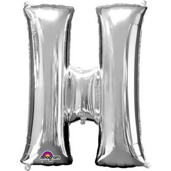 Zilver Letter &#039;H&#039; Folie Ballon 86cm