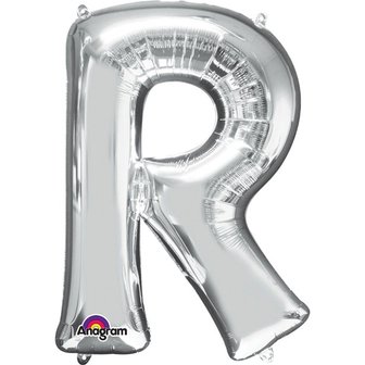 Zilver Letter &#039;R&#039; Folie Ballon 86cm