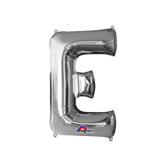 Zilver Letter &#039;E&#039; Folie Ballon 40cm