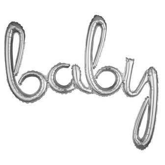 Zilver &#039;Baby&#039; Letters Folie Ballon 99cm