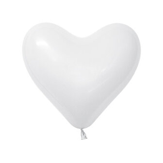 Wit Hart Latex Ballonnen 30cm 50st