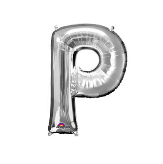 Zilver Letter &#039;P&#039; Folie Ballon 40cm