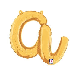 Goud Script Letter &#039;A&#039; Folie Ballon 36cm