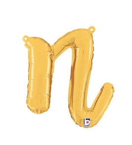 Goud Script Letter &#039;N&#039; Folie Ballon 36cm