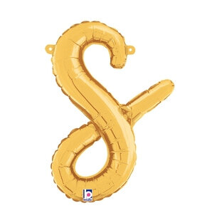 Goud Script Letter &#039;S&#039; Folie Ballon 36cm