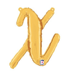 Goud Script Letter &#039;X&#039; Folie Ballon 36cm