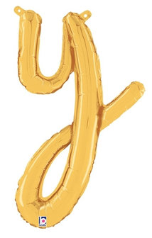 Goud Script Letter &#039;Y&#039; Folie Ballon 60cm