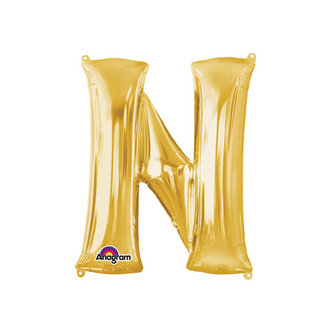 Goud Letter &#039;N&#039; Folie Ballon 40cm