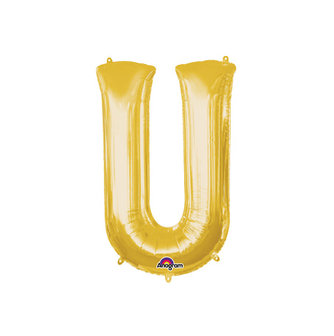 Goud Letter &#039;U&#039; Folie Ballon 40cm