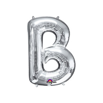 Zilver Letter &#039;B&#039; Folie Ballon 40cm