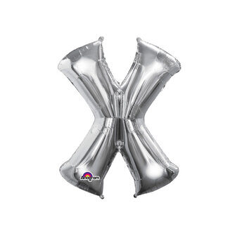 Zilver Letter &#039;X&#039; Folie Ballon 40cm