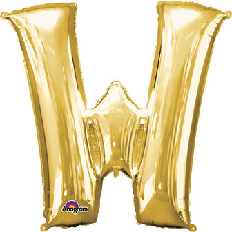 Goud Letter &#039;W&#039; Folie Ballon 86cm