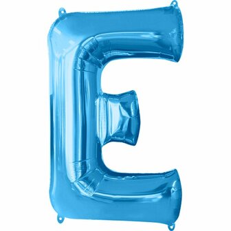 Blauw Letter &#039;E&#039; Folie Ballon 86cm