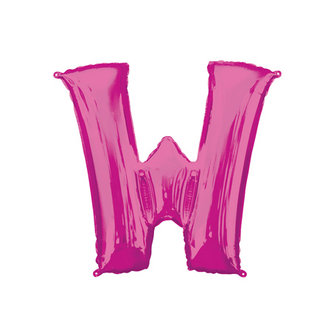 Magenta Letter &#039;W&#039; Folie Ballon 40cm