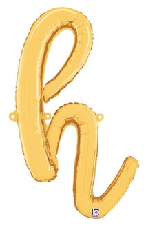 Goud Script Letter &#039;H&#039; Folie Ballon 60cm