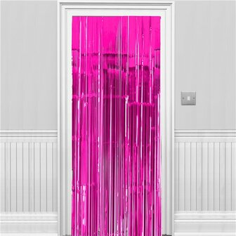 Deurgordijn Metallic Fel Roze 1m