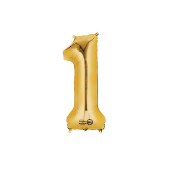 Goud Cijfer &#039;1&#039; Folie Ballon 40cm