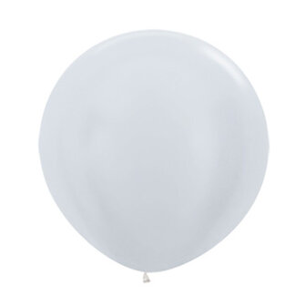 Sempertex Satin Pearl Wit Latex Ballonnen 10st 60cm Pearl White