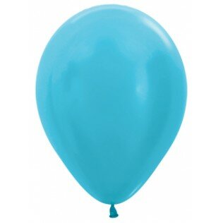 Sempertex Satin Pearl Caribisch Blauw Latex Ballonnen 30cm 50st Pearl Caribbean Blue