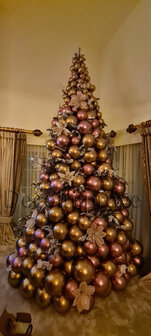 Deluxe Kerstboom Chroom Goud en Chroom Roze