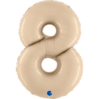 Grabo Creme Cijfer &#039;8&#039; Folie Ballon 101cm