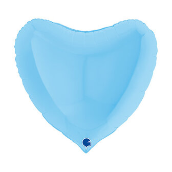 Grabo Mat Blauw Hart Folie Ballon 45cm