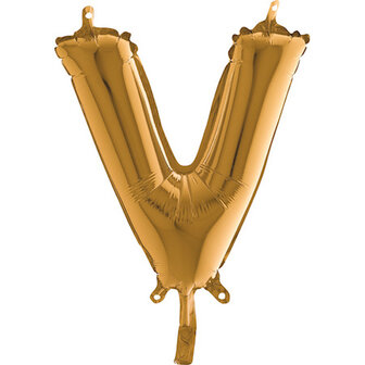 Grabo Goud Letter &#039;V&#039; Folie Ballon 35cm