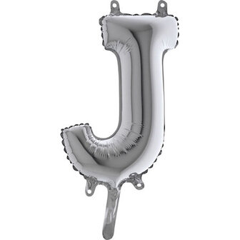 Grabo Zilver Letter &#039;J&#039; Folie Ballon 35cm