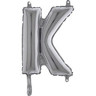 Grabo Zilver Letter &#039;K&#039; Folie Ballon 35cm