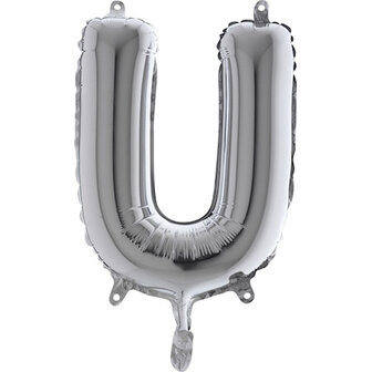 Grabo Zilver Letter &#039;U&#039; Folie Ballon 35cm