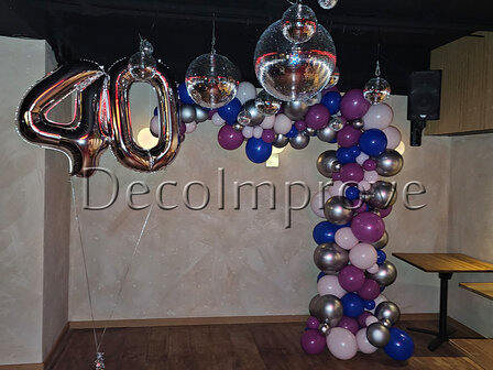 Organic Paars, Blauw, Zilver Driekwart Ballonnenboog 