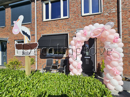 Ballonnenboog Baby Meisje inclusief Spenen en Teddyberen Enkeldeurs