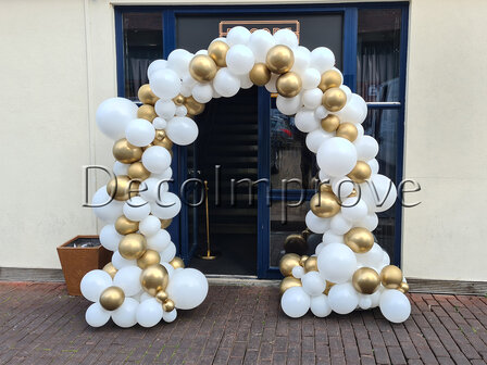 Ballonnenboog Organic Wit met Goud