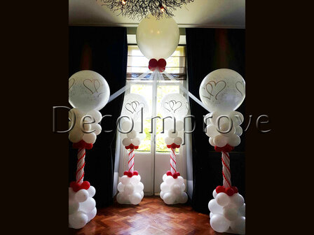 Liefdevol Rood Prieel Ballondecoratie