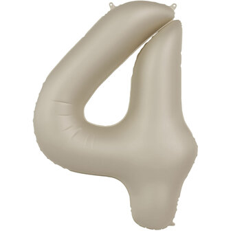 Folat Creamy Latte Cijfer &#039;4&#039; Folie Ballon 86cm