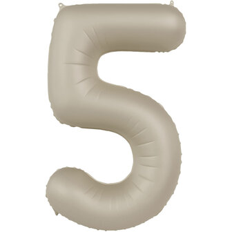 Folat Creamy Latte Cijfer &#039;5&#039; Folie Ballon 86cm