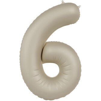 Folat Creamy Latte Cijfer &#039;6&#039; Folie Ballon 86cm