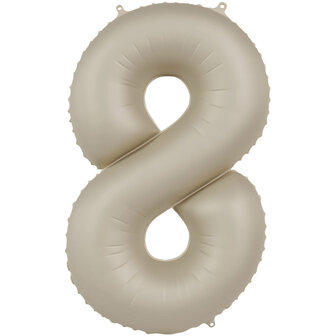 Folat Creamy Latte Cijfer &#039;8&#039; Folie Ballon 86cm