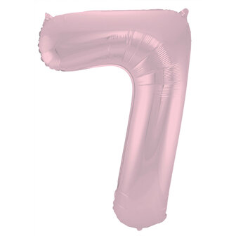 Folat Pastel Roze Mat Cijfer &#039;7&#039; Folie Ballon 86cm