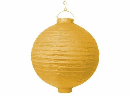 Geel Papieren Lampion met LEDverlichting 30cm Yellow