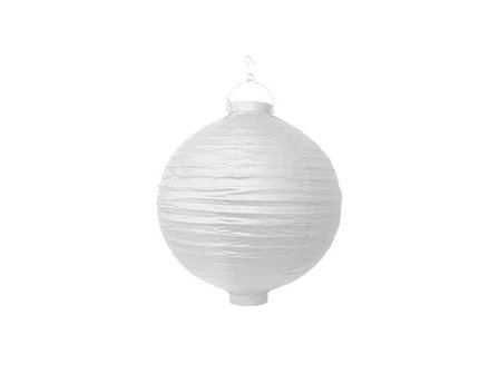 Wit Papieren Lampion met LEDverlichting 20cm White