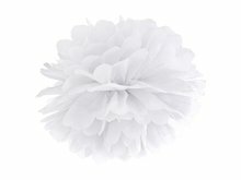 Wit Pompom Decoratie 35cm White