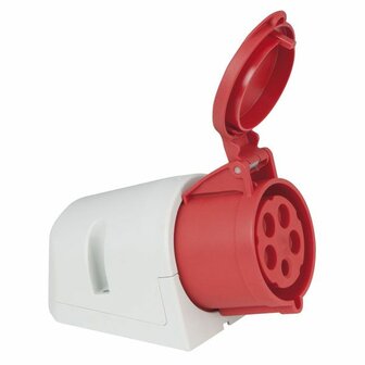 CEE 32A 400V 5p Wallmount Female Red, IP44