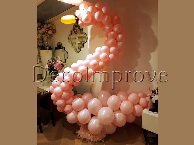 Babyroze Zwaan Ballondecoratie