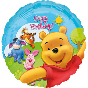 Winnie de Poeh 'Happy Birthday' Folie Ballon 45cm -